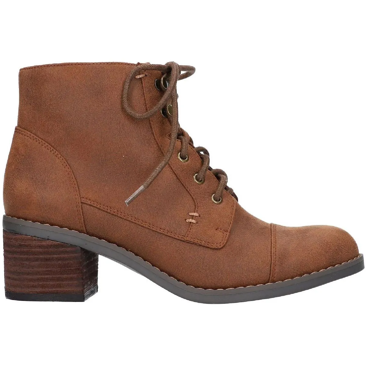Sarina Womens Faux Suede Ankle Combat & Lace-up Boots