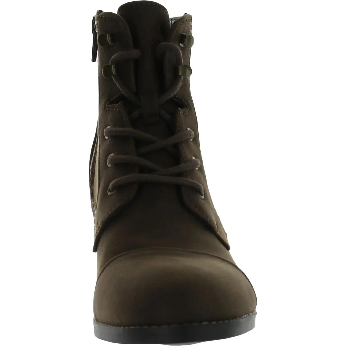 Sarina Womens Faux Suede Ankle Combat & Lace-up Boots