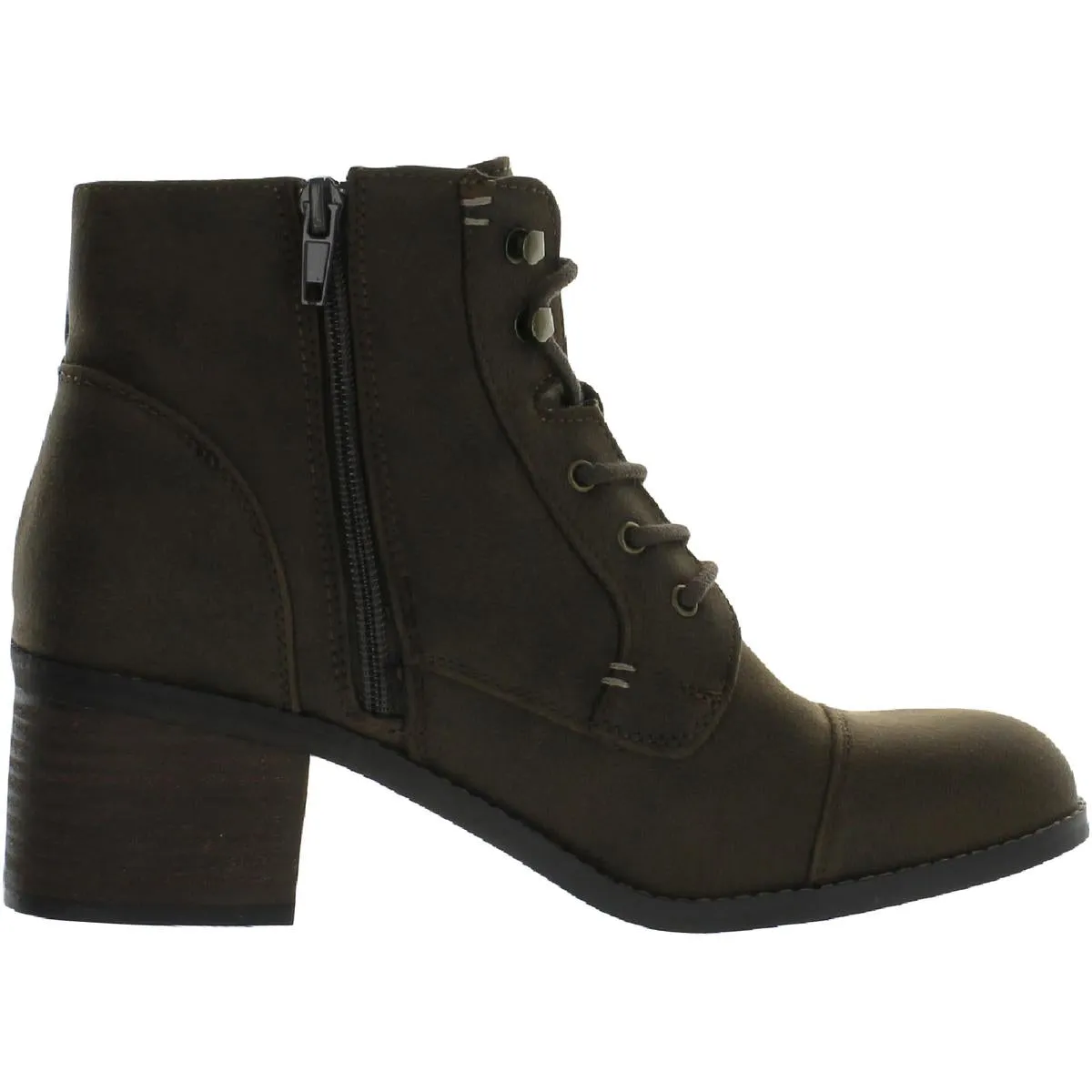Sarina Womens Faux Suede Ankle Combat & Lace-up Boots