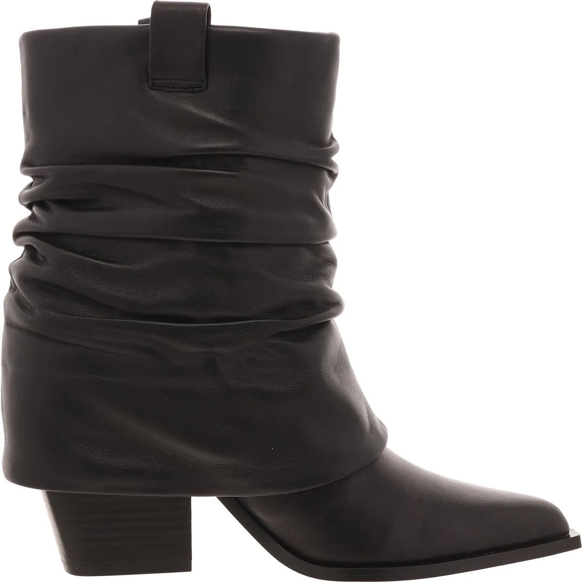 Savella Womens Block Heel Leather Ankle Boots