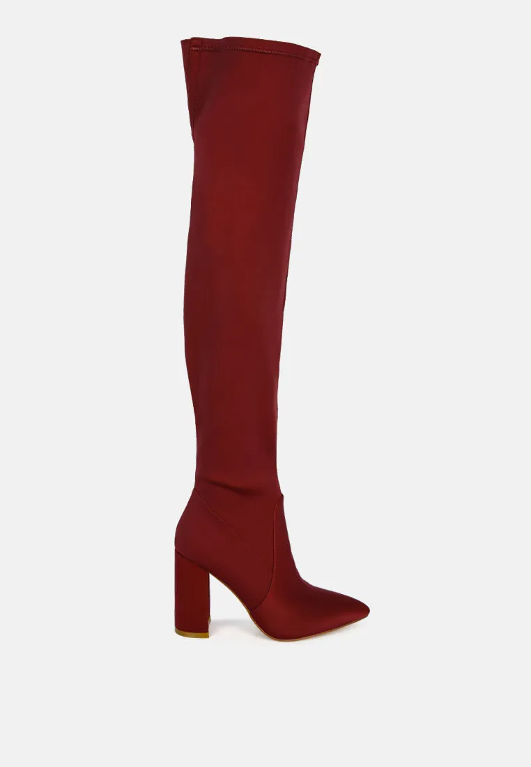schiffer high block heeled long boot