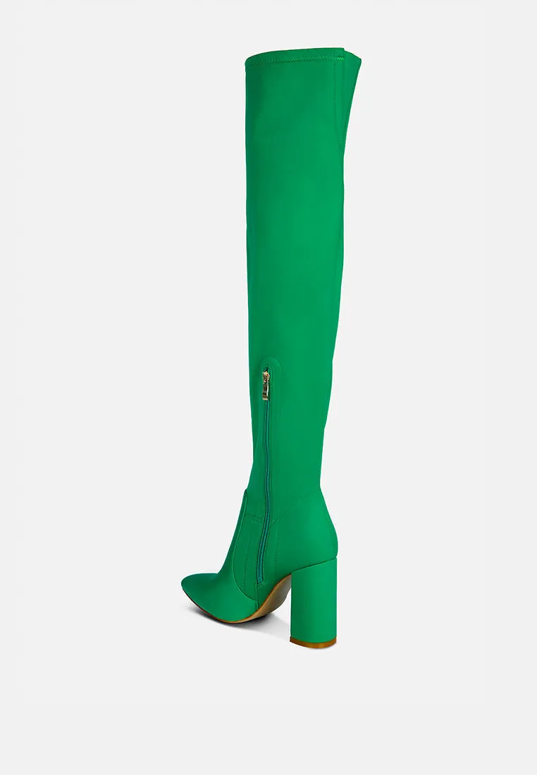 schiffer high block heeled long boot