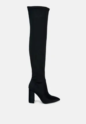 schiffer high block heeled long boot
