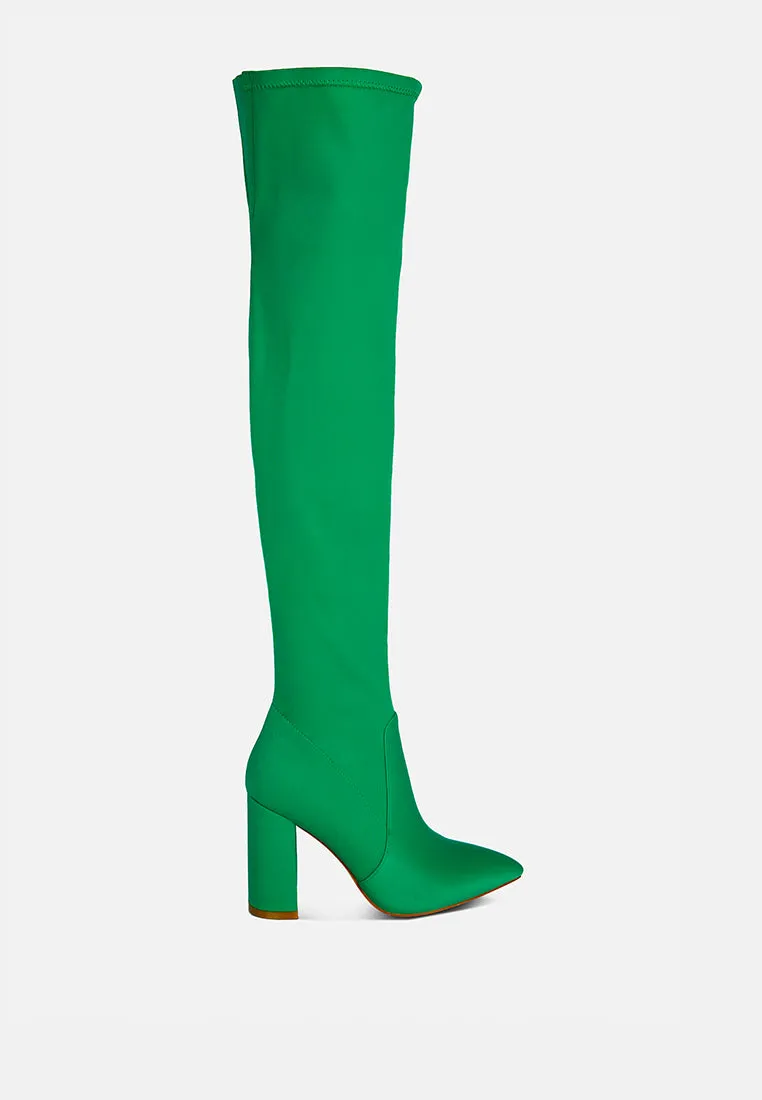 schiffer high block heeled long boot