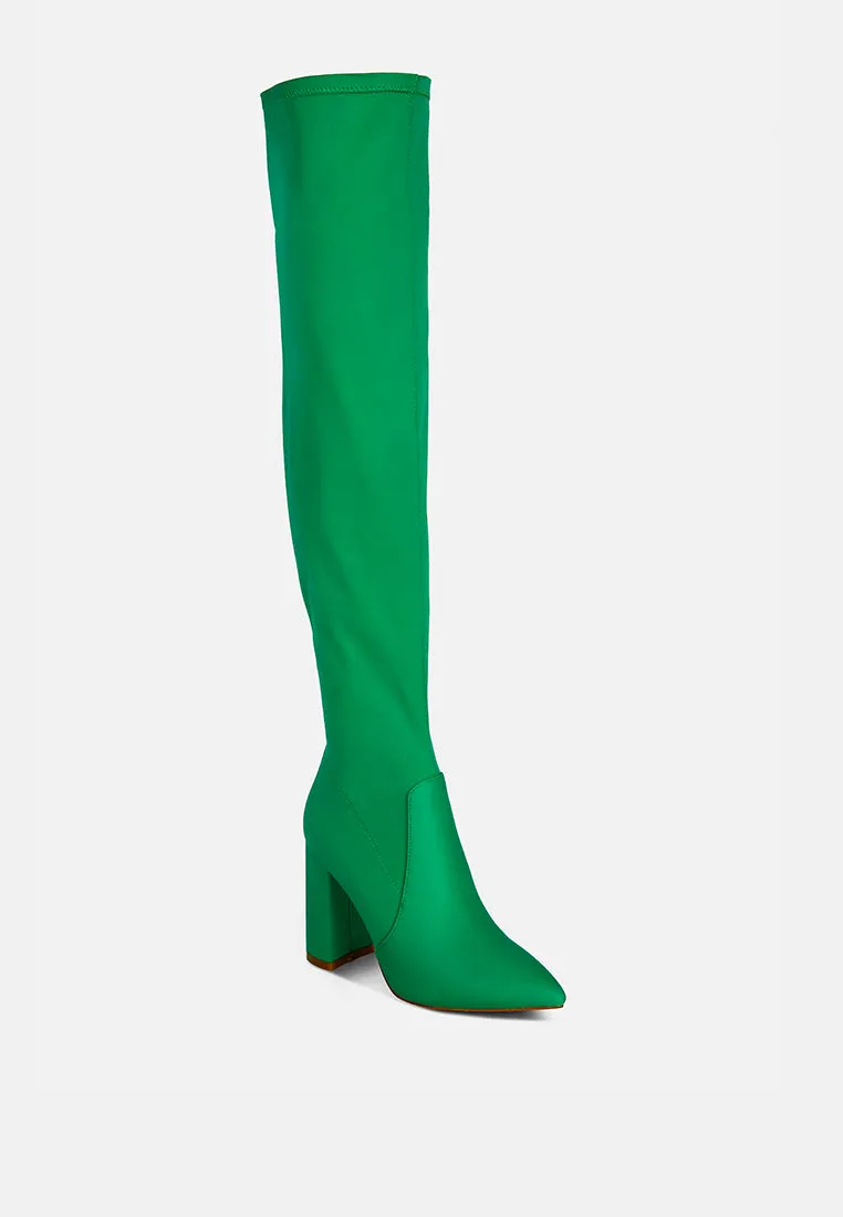 schiffer high block heeled long boot