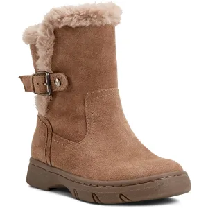 SEGRAYE  Womens Faux Fur Lined Leather Shearling Boots