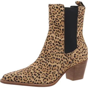 Shadie Womens Animal Print Calf Hair Ankle Boots
