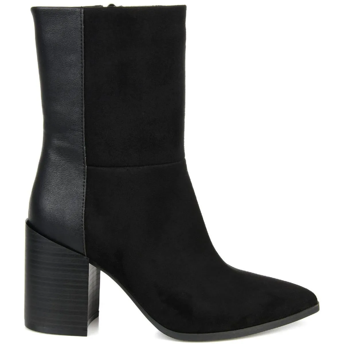 Sharlie Womens Leather Block Heels Ankle Boots