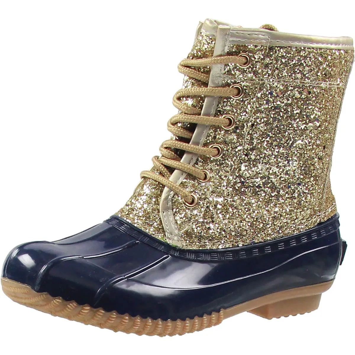 Skipper Womens Glitter Fleece-Lined Combat & Lace-up Boots