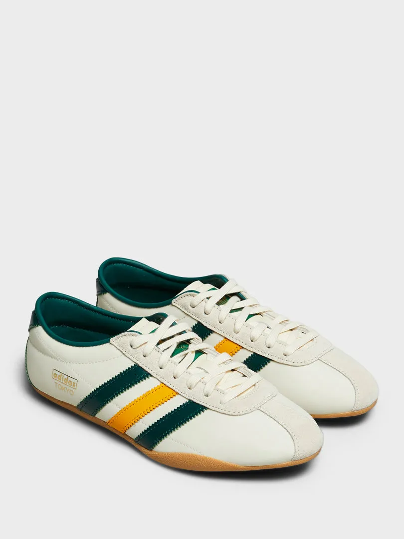 Cotton W' Tokyo Sneakers in Cream White, Collegiate Green and Gum