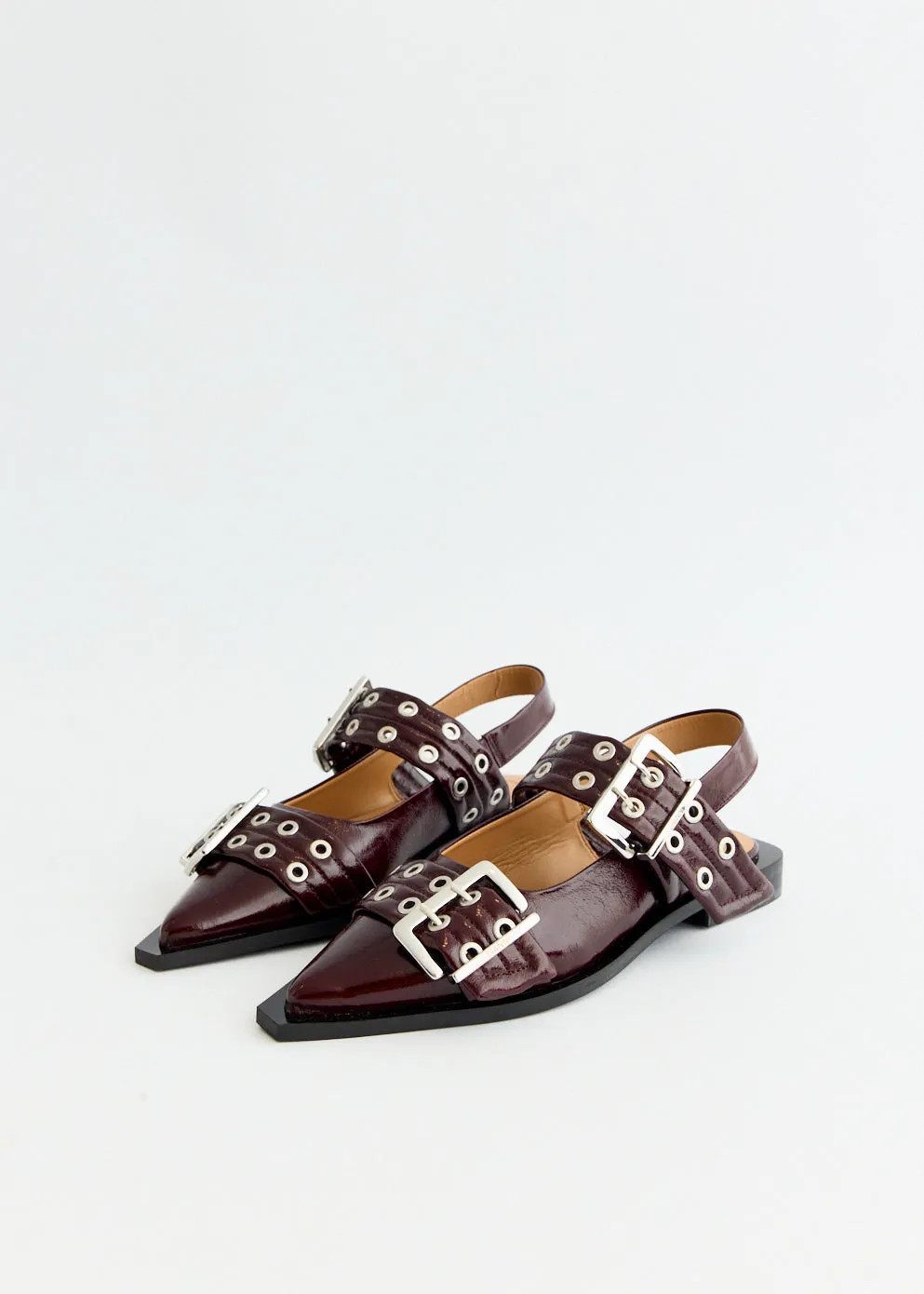 Feminine Buckle Ballerinas Minimalist Design