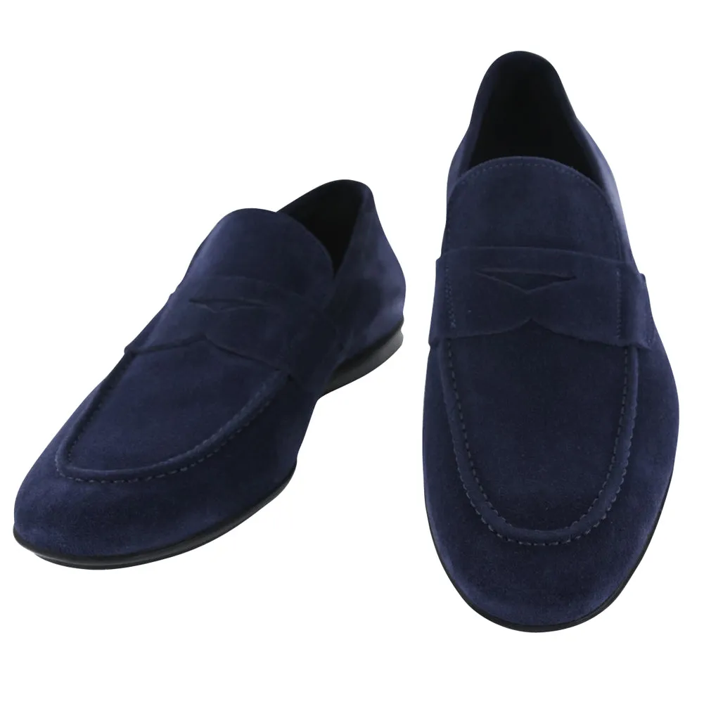 Special price storm Fiori Di Lusso Navy Blue Penny Loafers Aging-gracefully discount Elegant Simplicity, Exterior Pocket