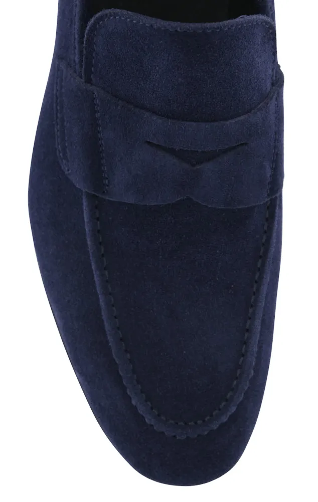 Your Best Companion Fiori Di Lusso Navy Blue Penny Loafers Soft Touch Feel