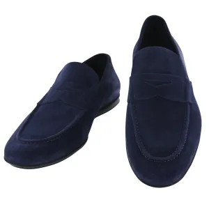 Special price storm Fiori Di Lusso Navy Blue Penny Loafers Aging-gracefully discount Elegant Simplicity, Exterior Pocket