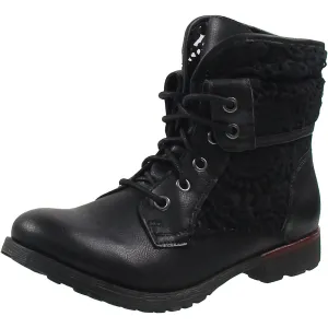 Spraypaint-Q Womens Faux Leather Ankle Combat Boots