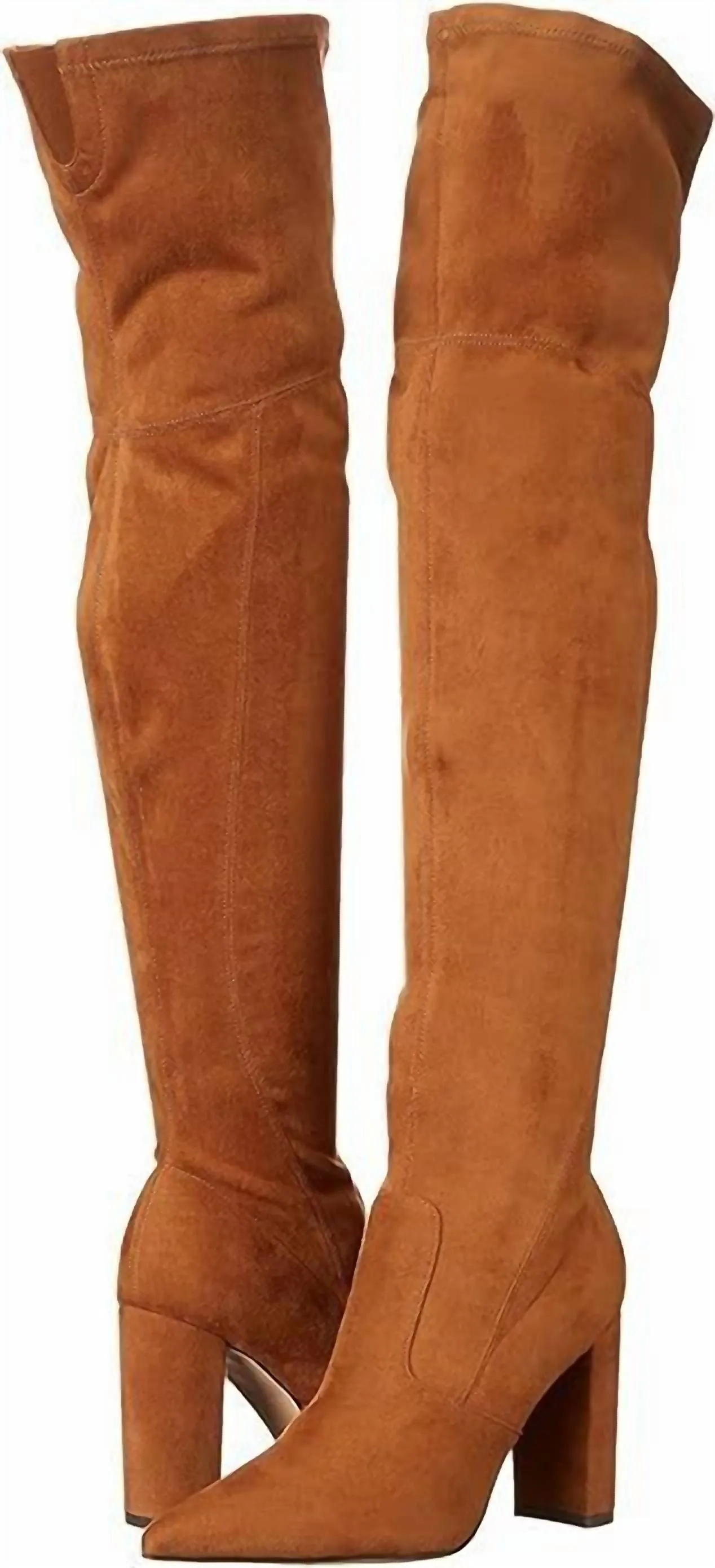 Stacked Heeled Boots In Honey Brown