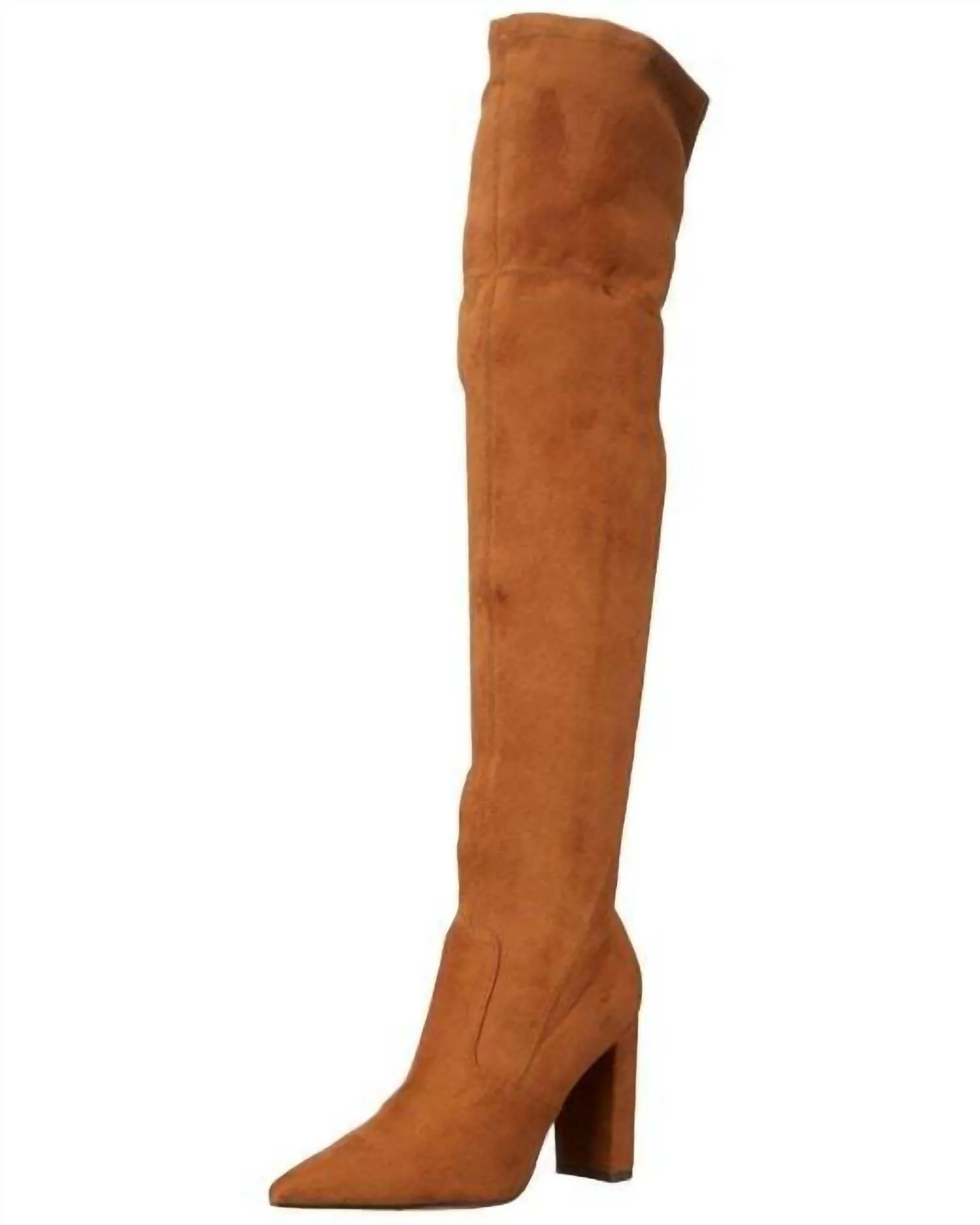Stacked Heeled Boots In Honey Brown
