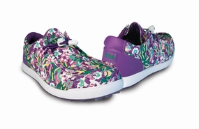 Stain-resistant material special New Women's SKONI Waterproof Golf Shoe - Purple Floral Ultimate Service Versatile Functionality, Craftsmanship You Can Trust