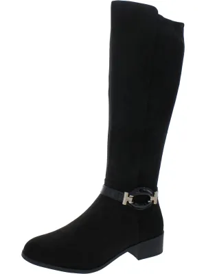 Stanella Womens Faux Leather Riding Knee-High Boots
