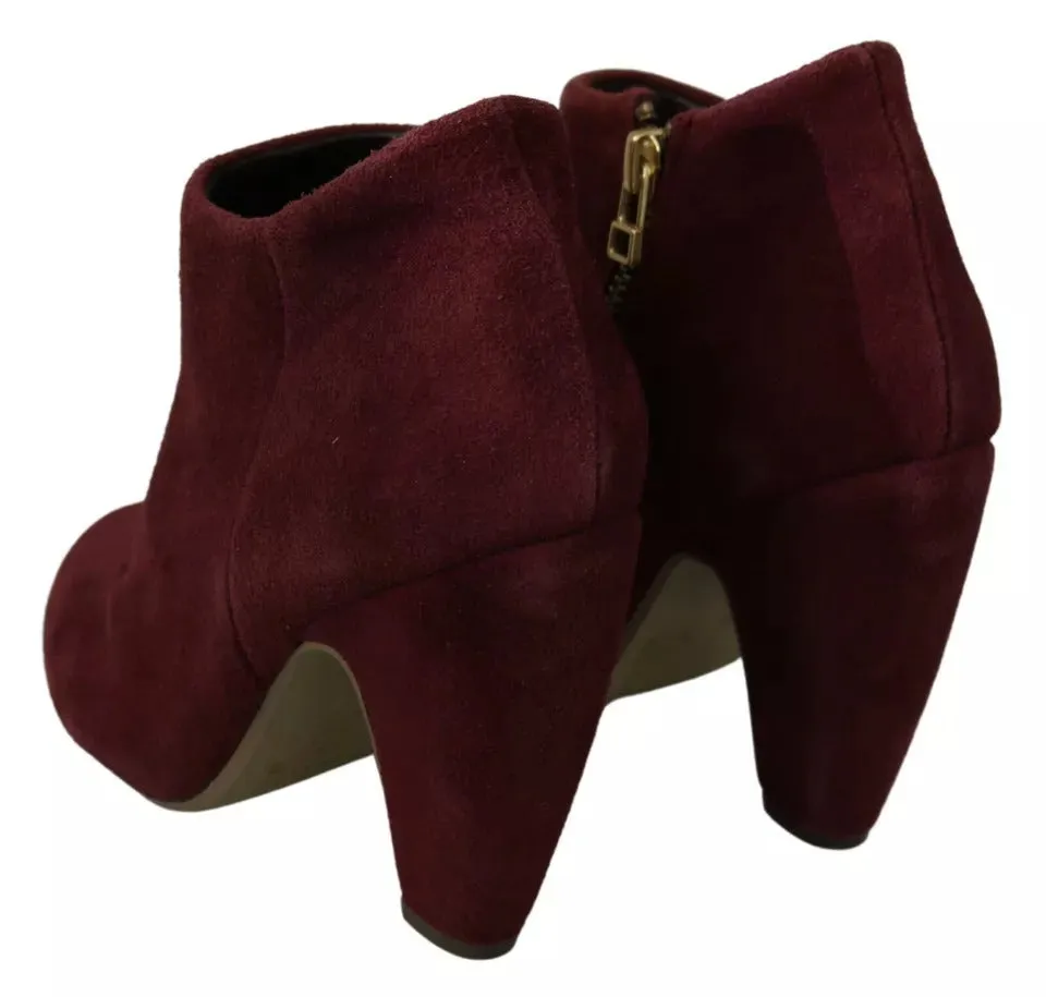 Steve Madden Blush Velvet Suede Penelope Ankle Boots Women's Shoes (Pre-Owned)