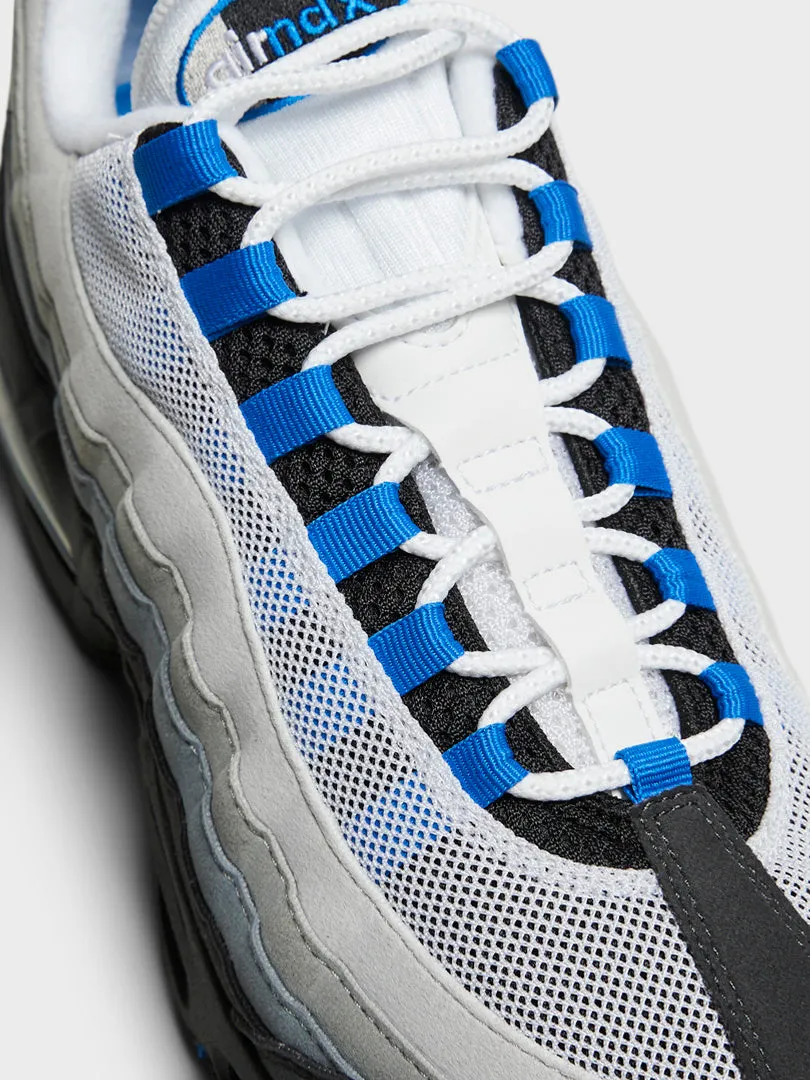 Jute Air Max 95 OG Sneakers in White, Blue Spark, Neutral Grey and Medium Grey