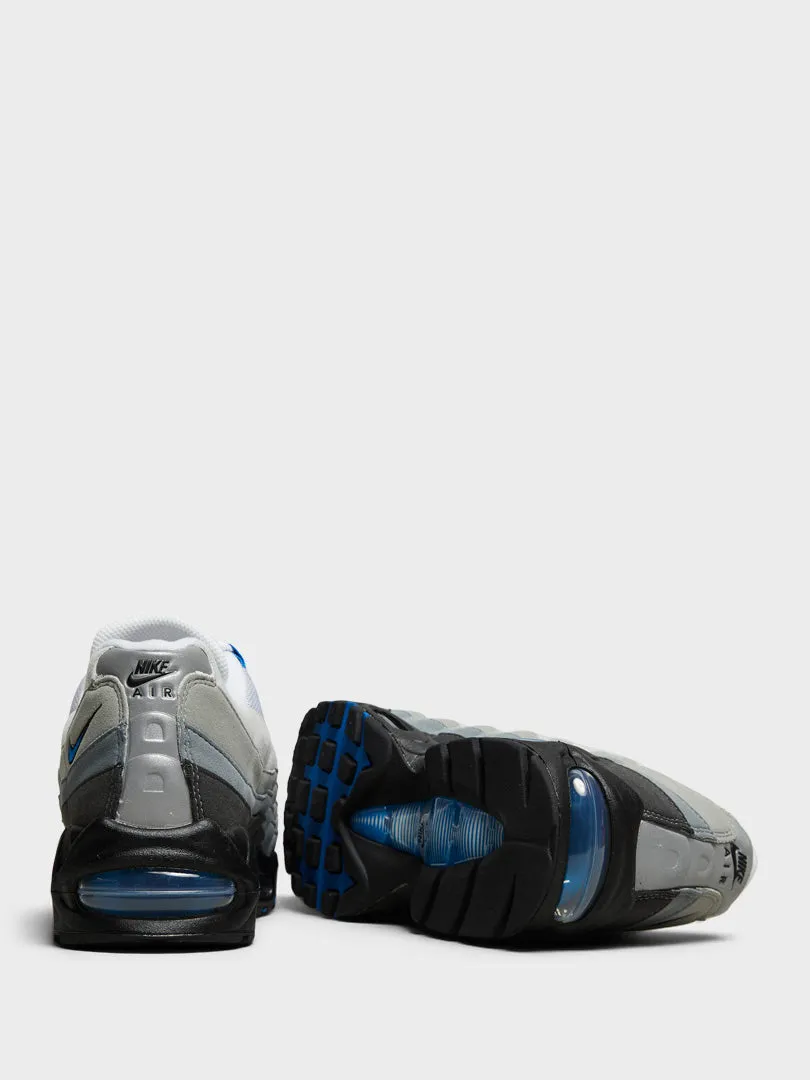 Vegan Leather Shoulder Bag Air Max 95 OG Sneakers in White, Blue Spark, Neutral Grey and Medium Grey Adjustable Strap