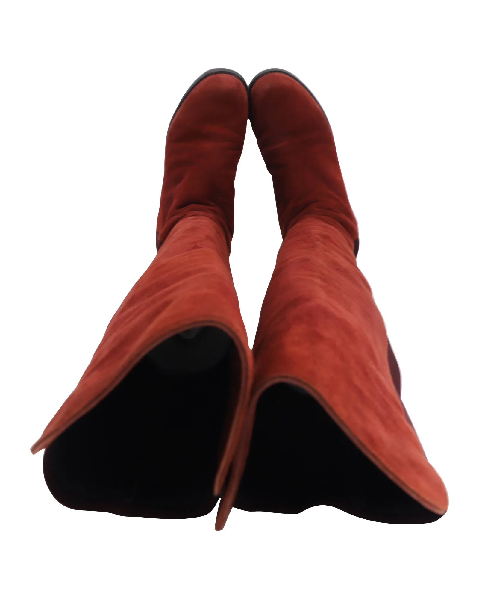 Stuart Weitzman 5050 Knee Length Boots in Red Suede