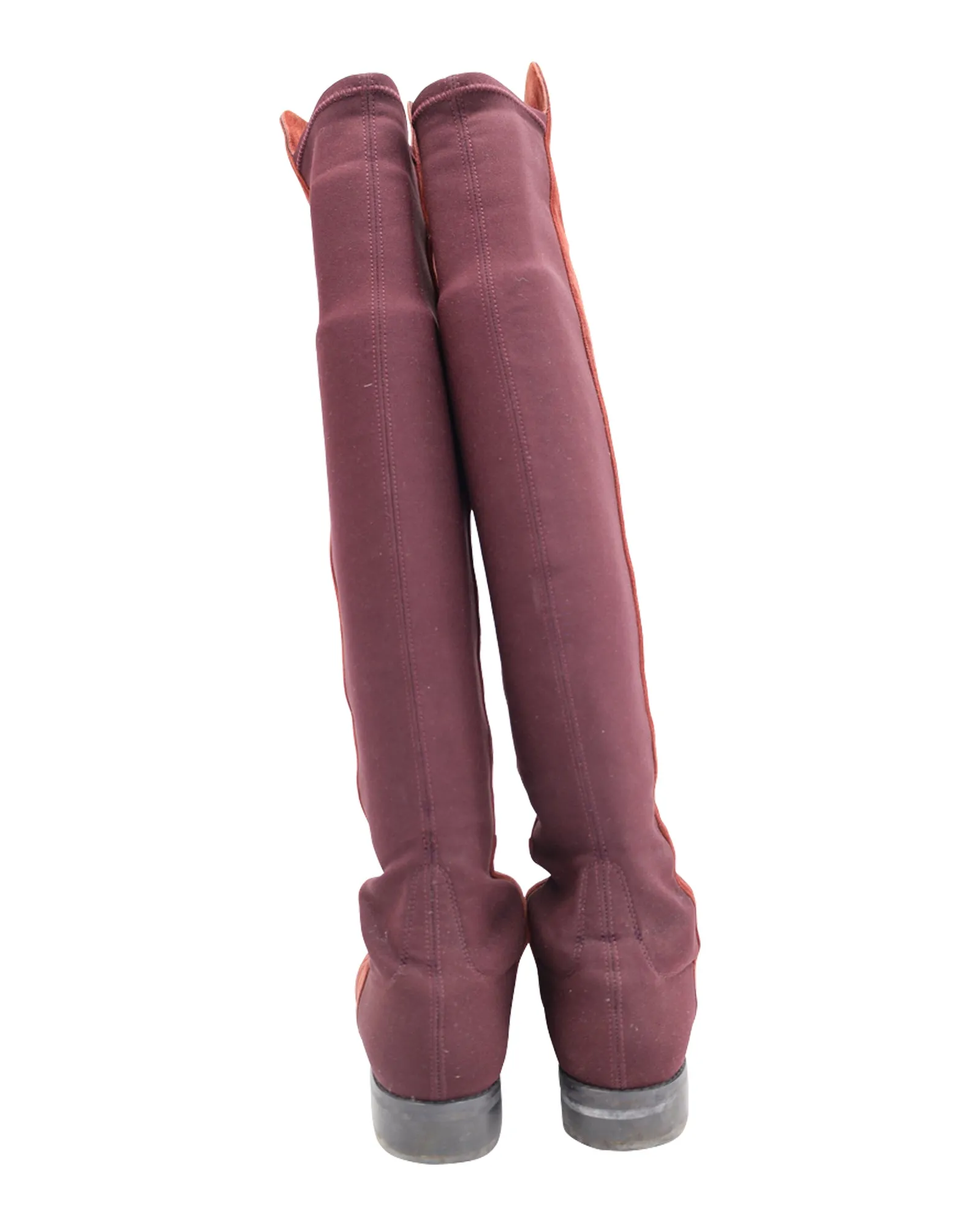 Stuart Weitzman 5050 Knee Length Boots in Red Suede