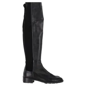 Stuart Weitzman 5050 Lift Over-the-Knee Boots in Black Leather and Suede