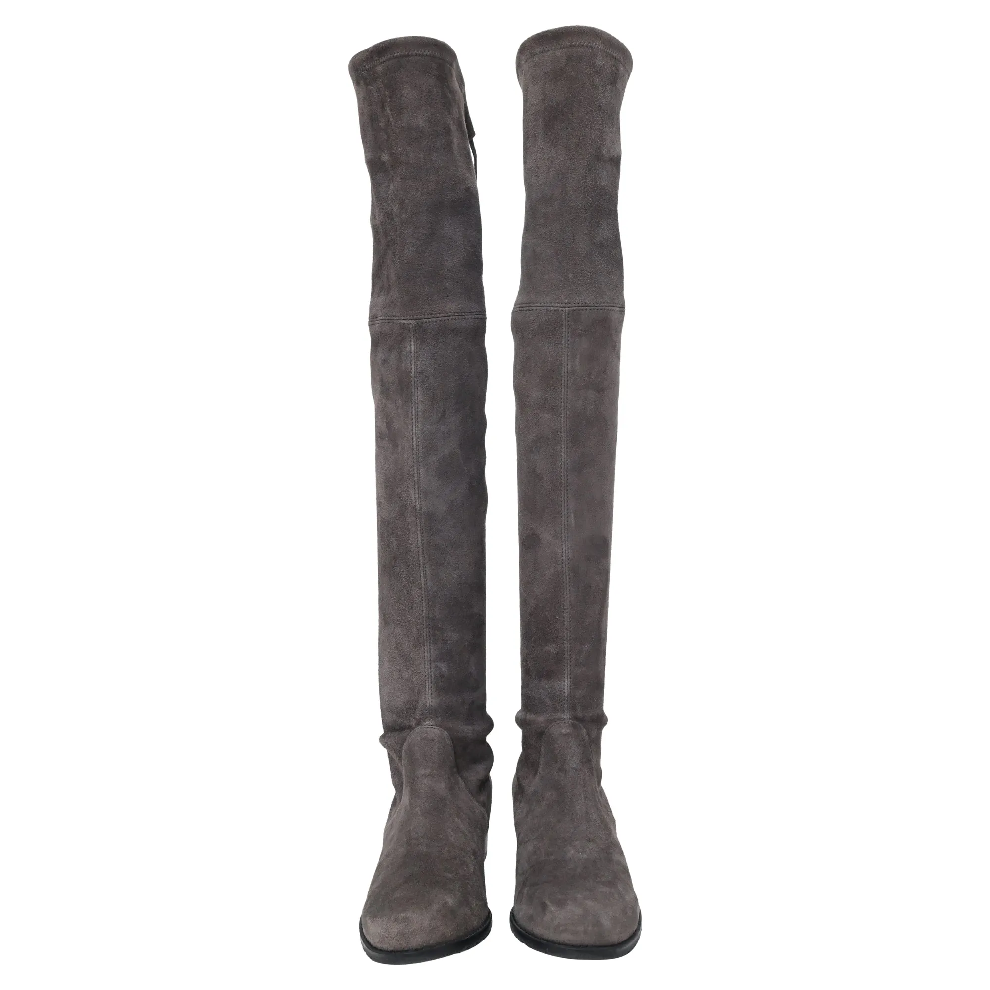 Stuart Weitzman Over The Knee Boots in Grey Suede