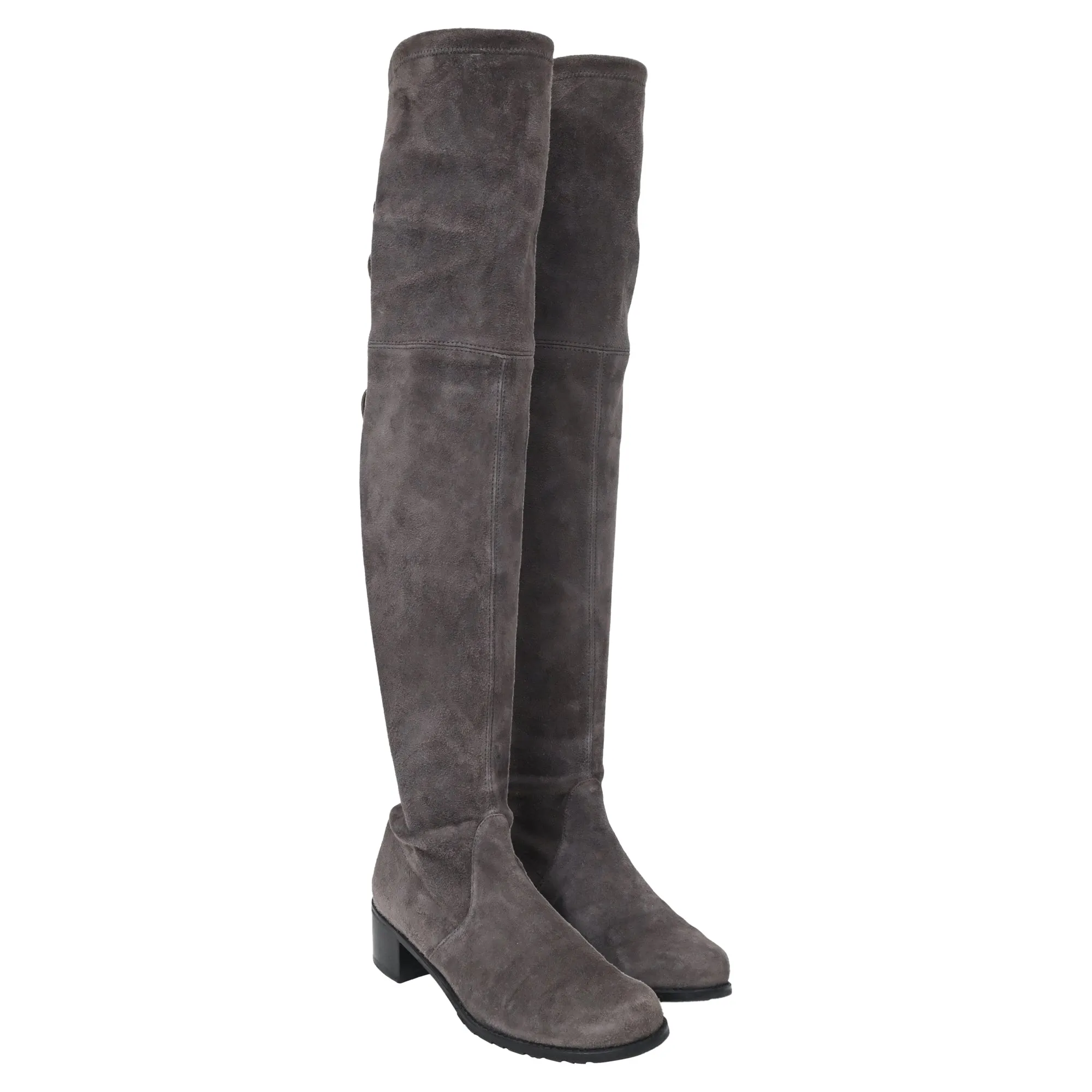 Stuart Weitzman Over The Knee Boots in Grey Suede