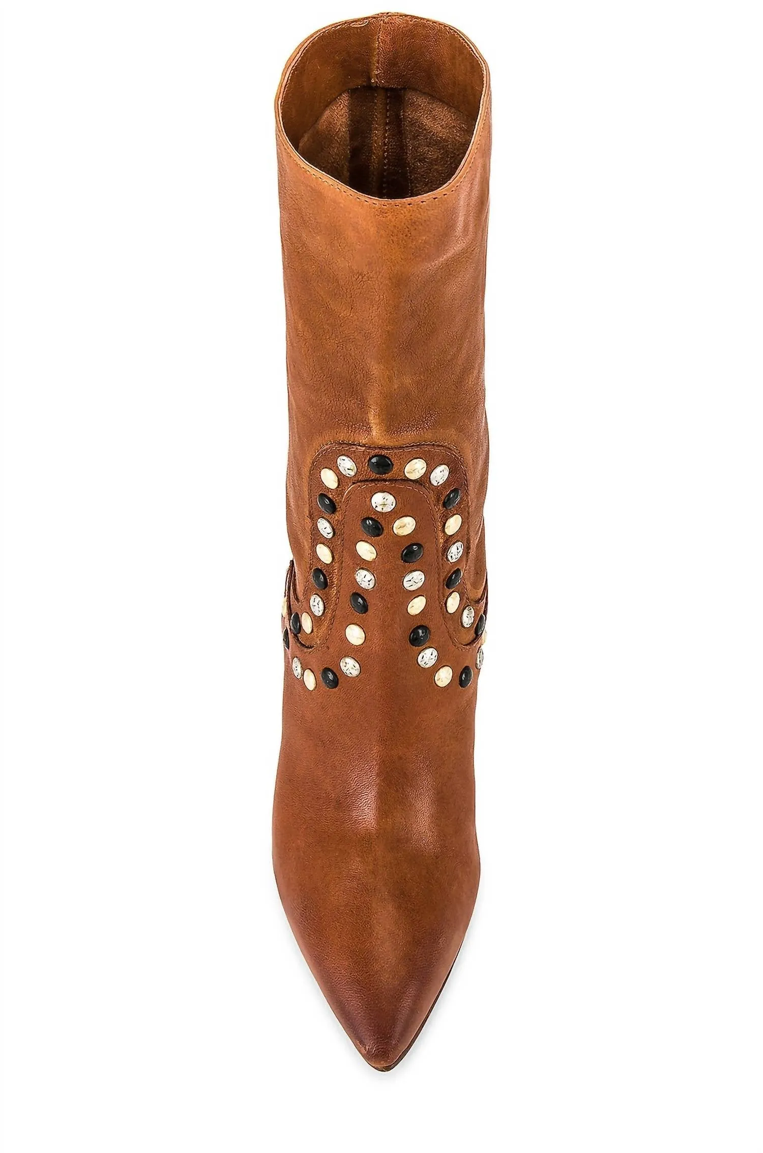 Studded Dakota Heel Boot In Rum