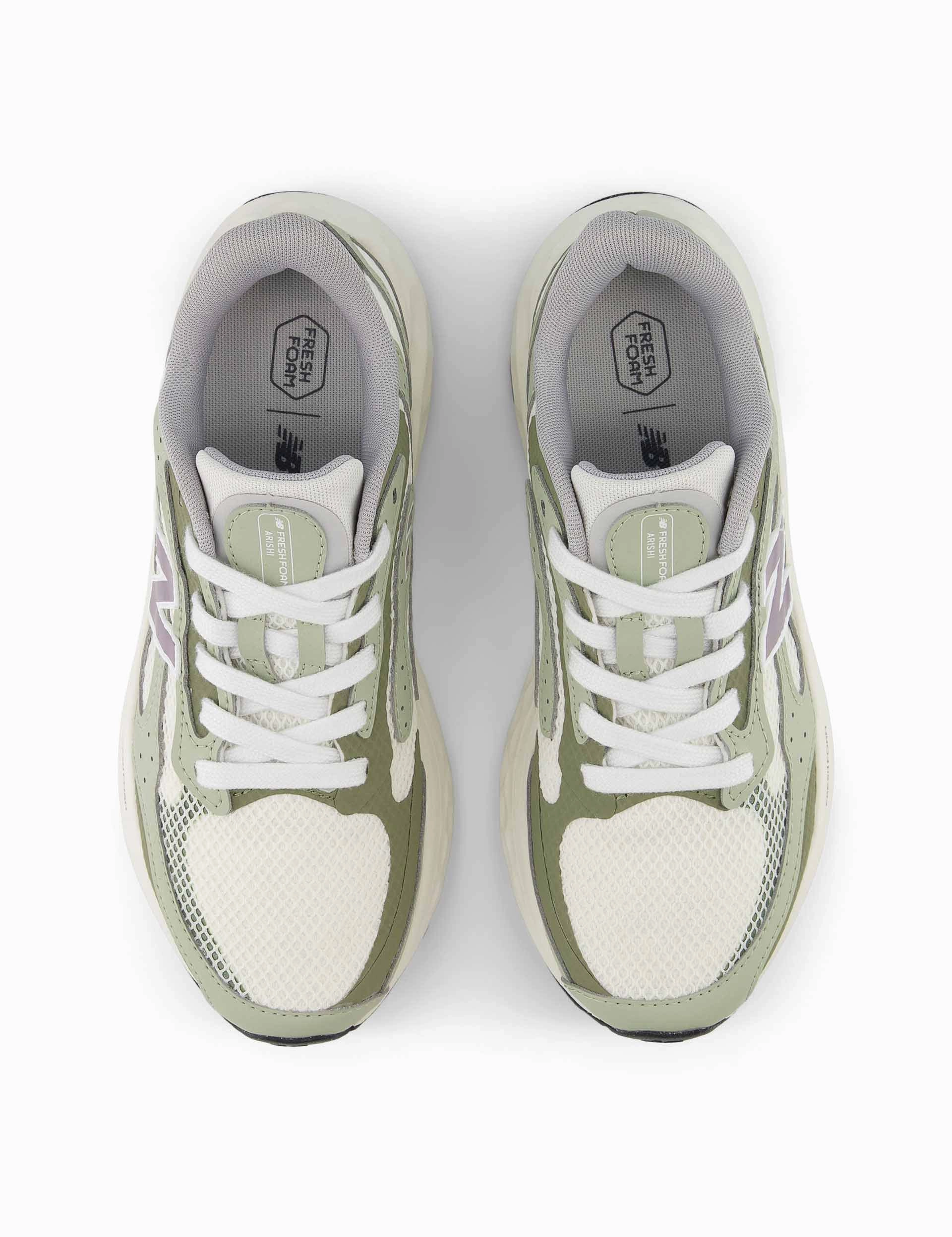 Next-Level Comfort Fresh Foam Arishi v4 Tiralux Shoes - Sea Salt/Olivine/Dark Olivine Right For You