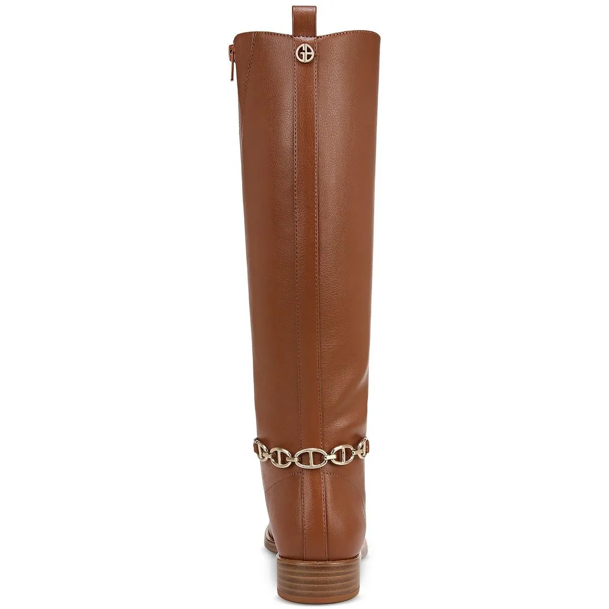 SUTTON Womens Chain Faux Leather Knee-High Boots