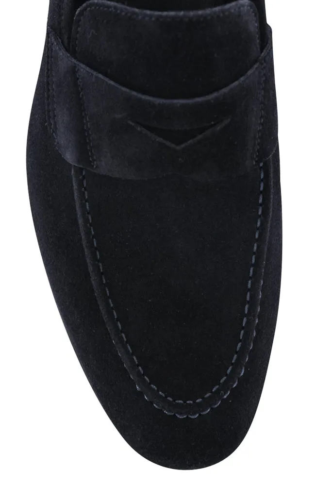 Fiori Di Lusso Dark Blue Penny Loafers Boho, Grab It Fast, Detachable Strap