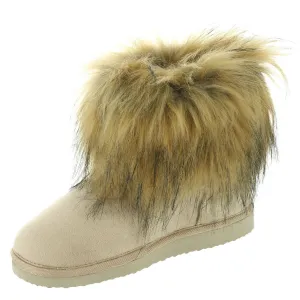 Telluride Womens Faux Fur Slip On Ankle Boots