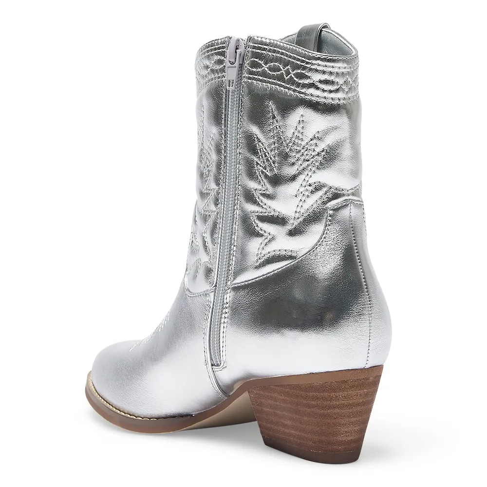 Texas Boot in Silver Metallic