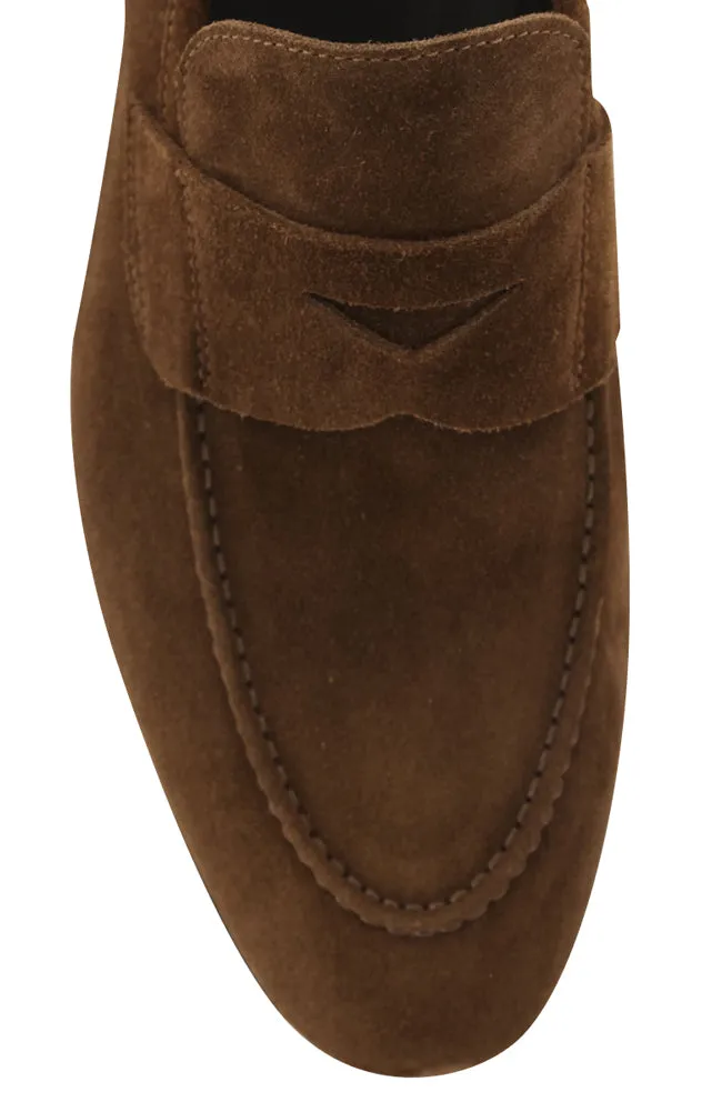 Wool Fiori Di Lusso Caramel Brown Penny Loafers