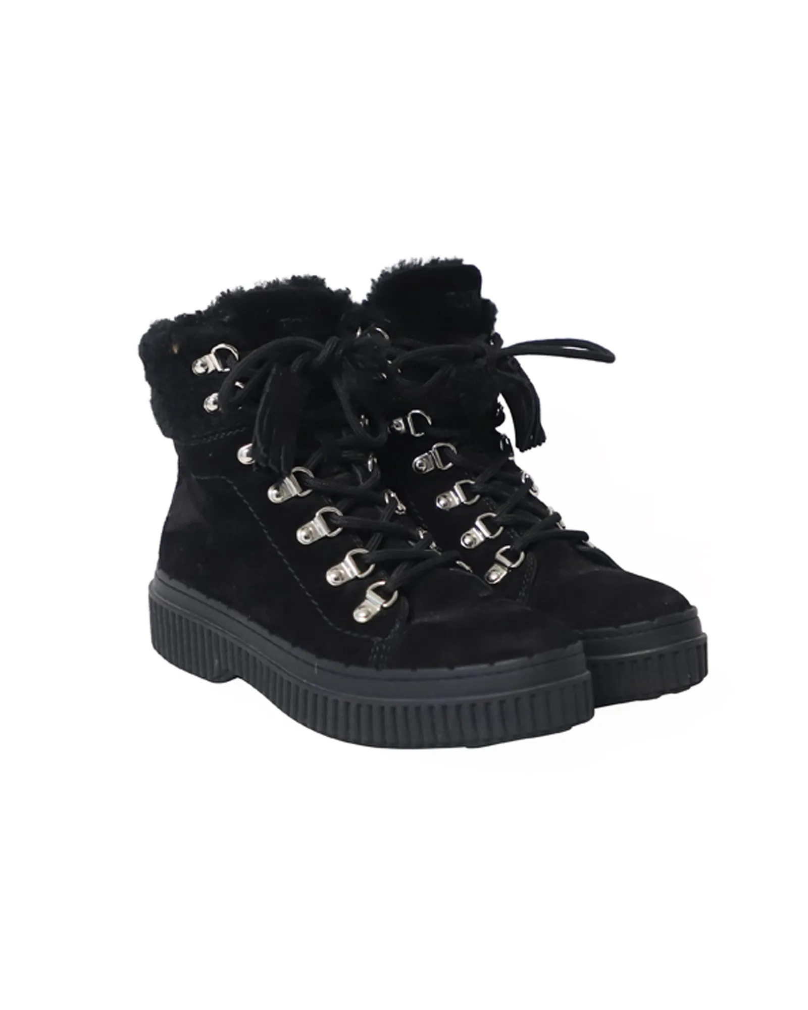 Tod's Shearling-Lined Aprs-Ski Boots in Black Suede