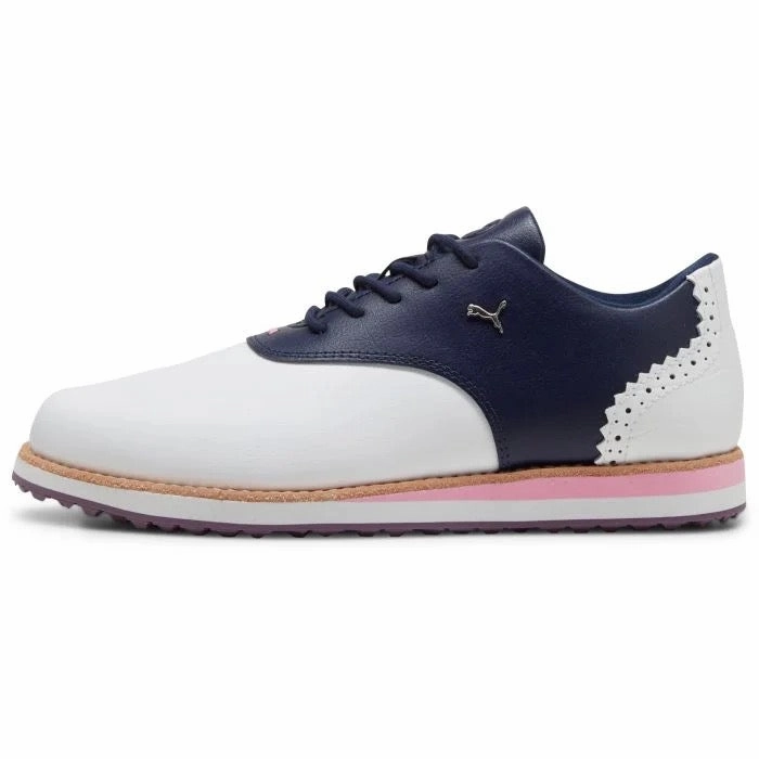 Transparent New Puma Women's AVANT Golf Shoes White/Navy MSP$110 Retro design discount Adventure Awaits, All-Day Comfort