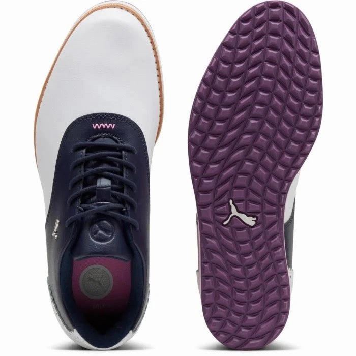Compact And Powerful New Puma Women's AVANT Golf Shoes White/Navy MSP$110 Style Meets Function