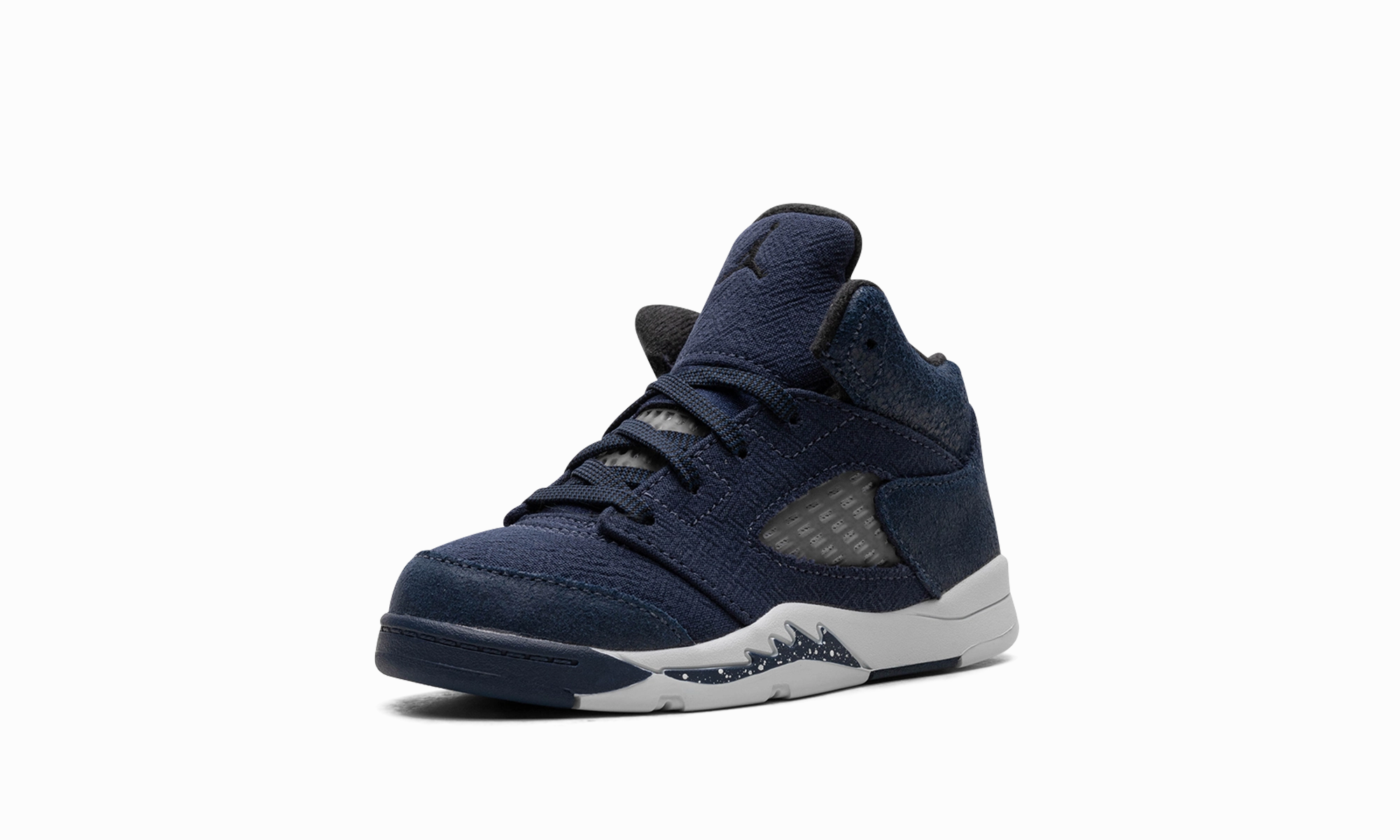 AIR JORDAN 5 RETRO TD "Midnight Navy (2023)" Small But Mighty, Metallic Silver Clutch Purse, Synthetic