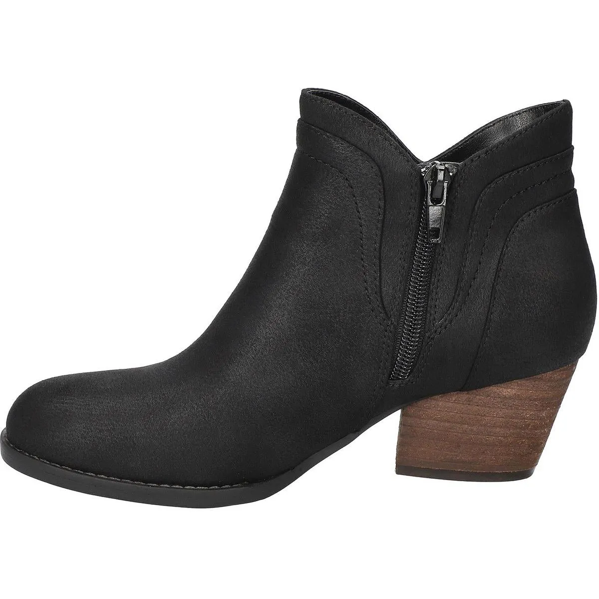 Trust Womens Block Heel Faux Leather Ankle Boots