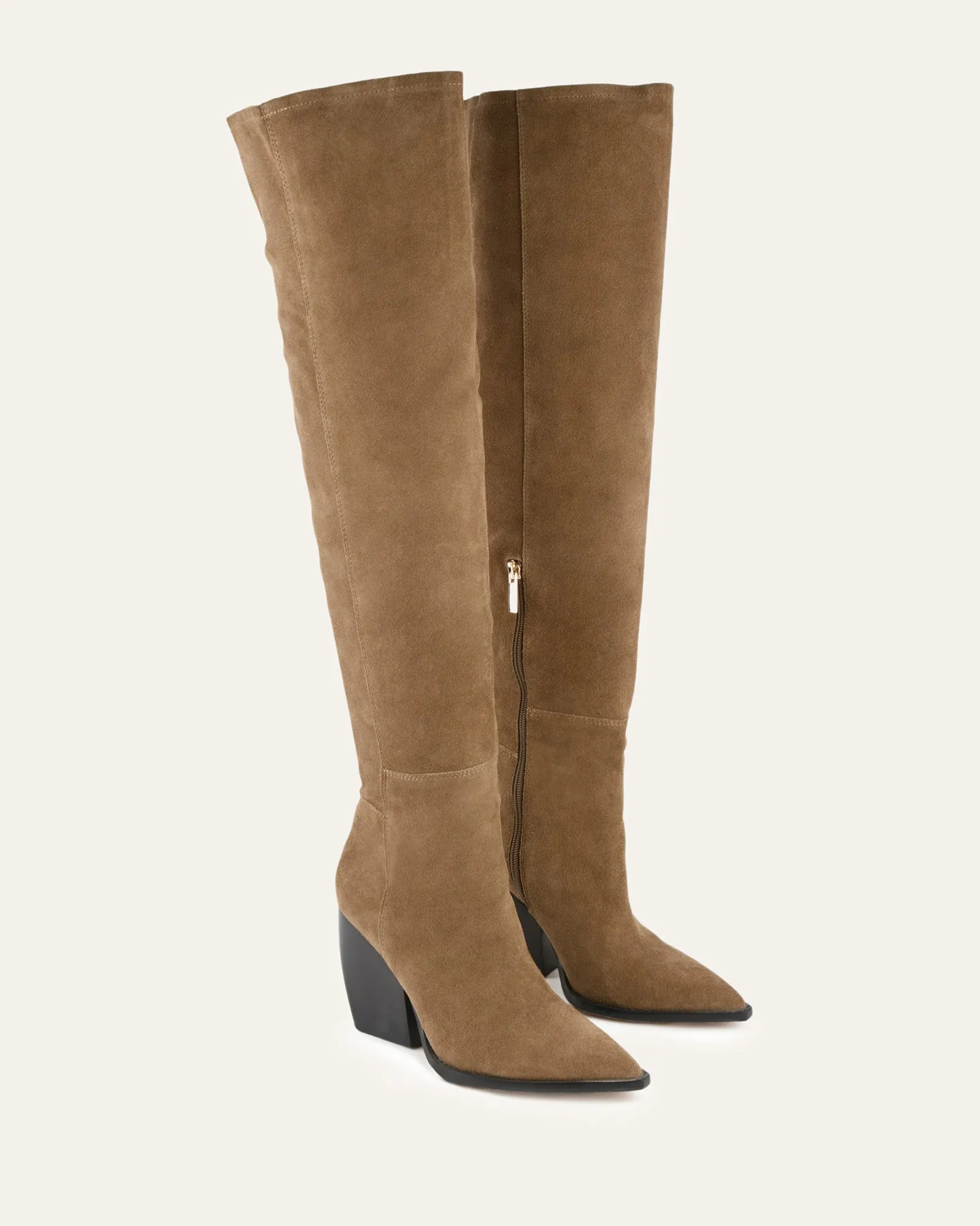 UMA OVER THE KNEE BOOTS BARK SUEDE