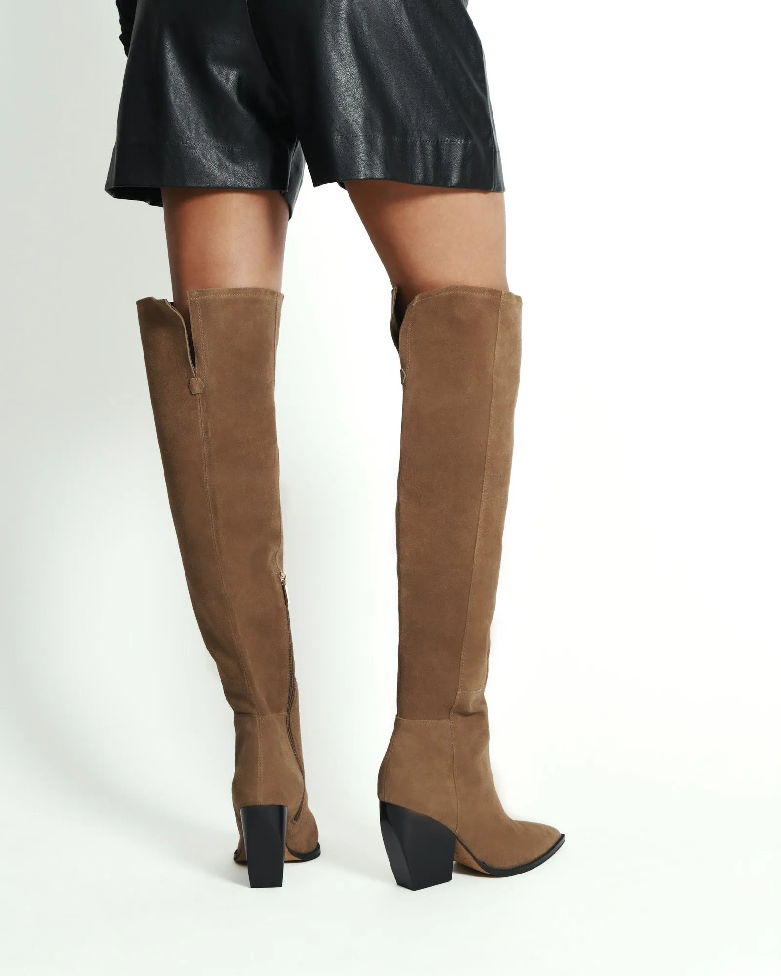 UMA OVER THE KNEE BOOTS BARK SUEDE