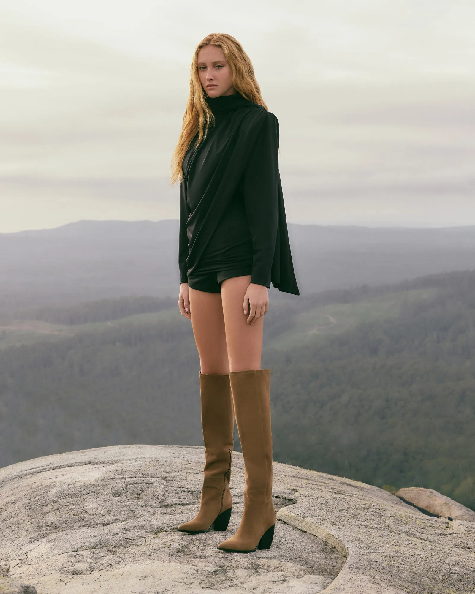 UMA OVER THE KNEE BOOTS BARK SUEDE