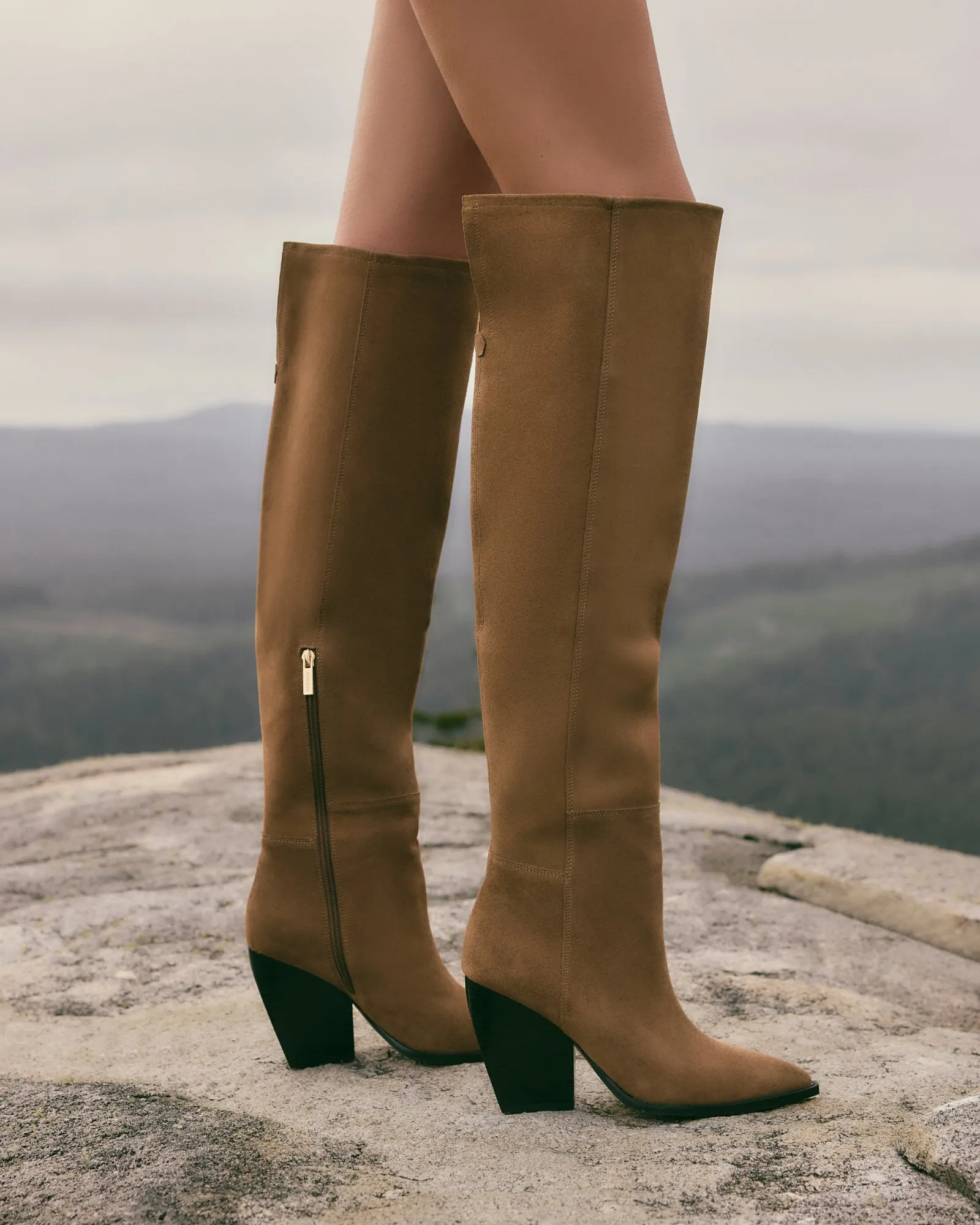 UMA OVER THE KNEE BOOTS BARK SUEDE
