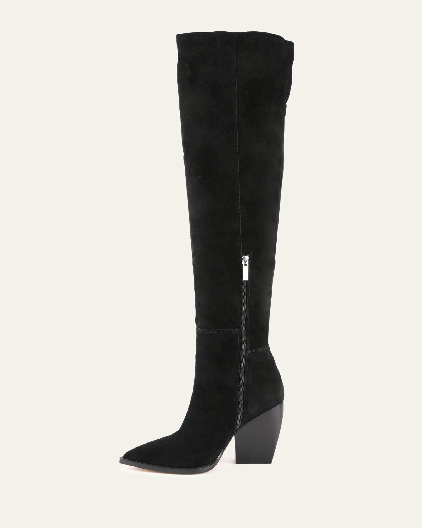 UMA OVER THE KNEE BOOTS BLACK SUEDE