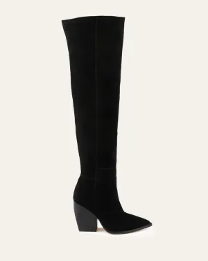 UMA OVER THE KNEE BOOTS BLACK SUEDE