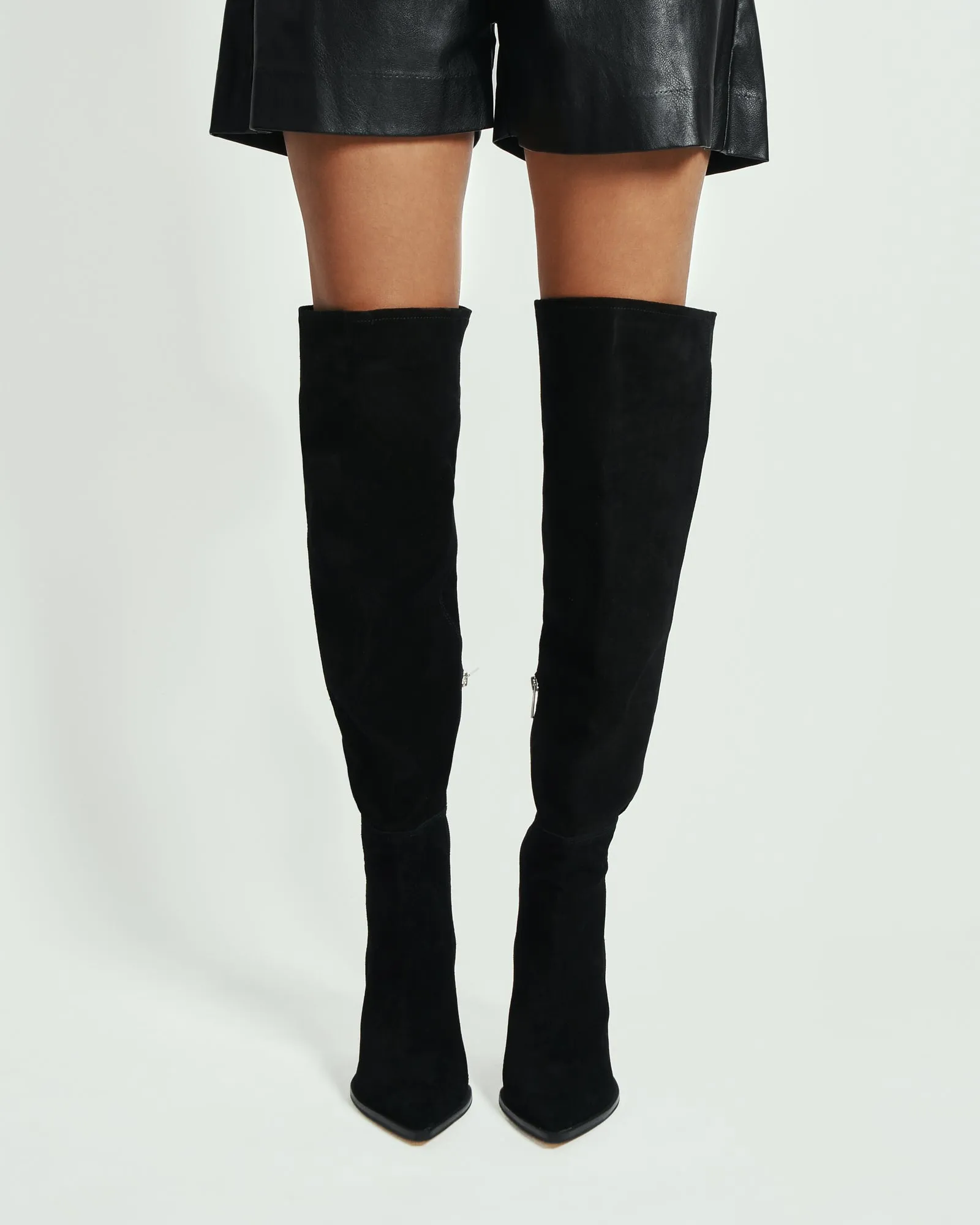 UMA OVER THE KNEE BOOTS BLACK SUEDE